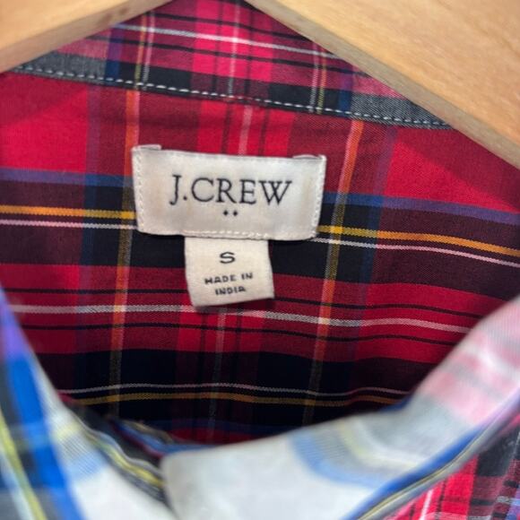 J.Crew Red Plaid Button-Up Shirt Women’s S — Holiday Preppy Classic - Picture 3 of 7